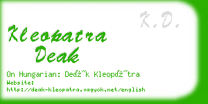 kleopatra deak business card